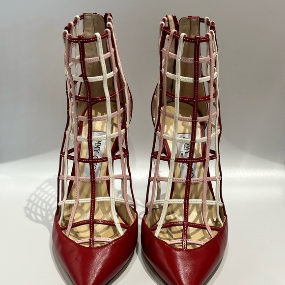 New Authentic Jimmy Choo Red Cage Bootie - Picture 2 of 5